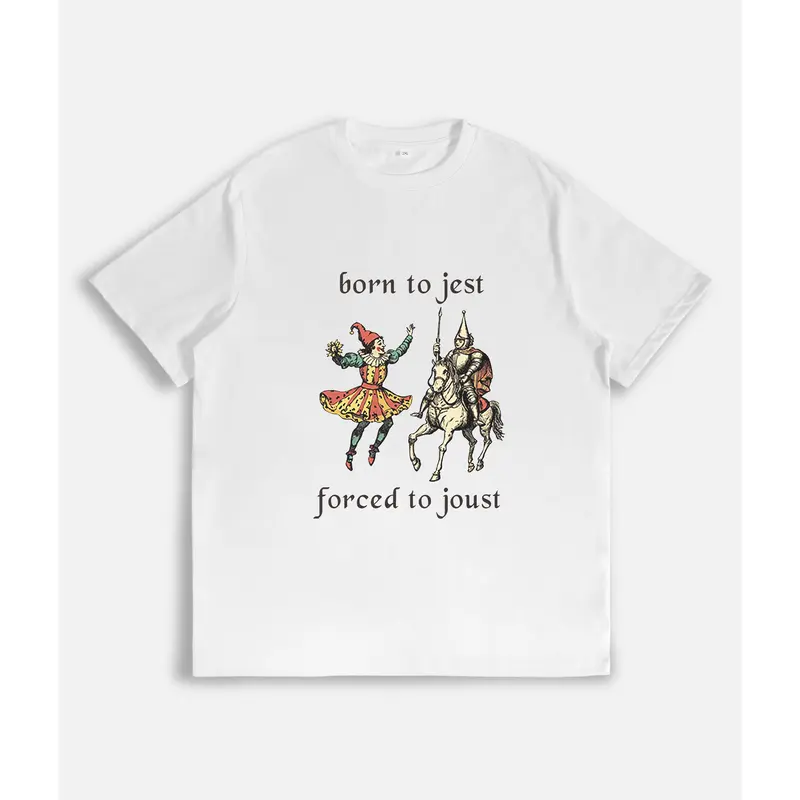 Born to Jest Forced to Joust Shirt. Funny Meme Tee. Medieval Middle Ages. T-shirt Tshirt Tees T.  Gamer Gaming Fantasy