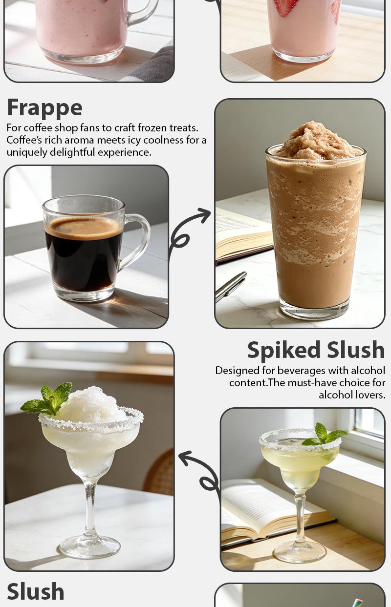 SUSTEAS Red Home Ice Blender 1.6L Capacity 6 Presets for Smoothies Milkshakes Cocktails Fine Shaved Ice for Silky Drinks