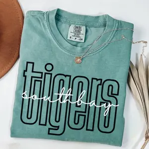 Comfort Colors Custom School Mascot T-Shirt, School Logo Tee, Team Mascot Tshirt Gift, Custom Name Gifts For Back To School, Custom Sports Tee