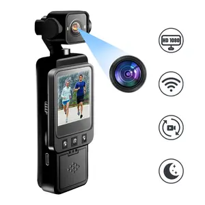 Vlogging Camera, Mini Body Camera, 1080P Pocket Body Cam, Wearable Recording Camera, 270° Rotation Lens, 6X Zoom, Loop Recording, for Sports, Climbing, Skiing, Adventure