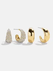 Bay Waterproof Earring Set - Gold/Pavé