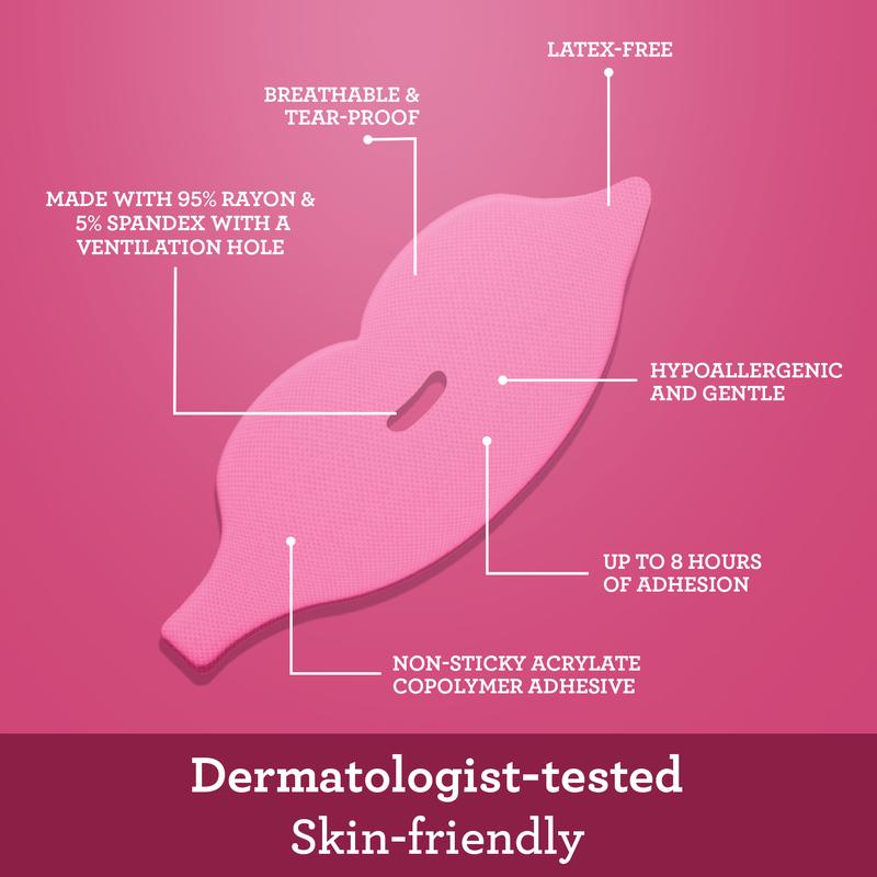 Pink Lip Shaped Night Tape with Case - 60 Count