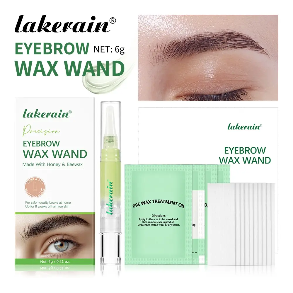 ​Eyebrow & Facial Hair Removal Wax Kit – Precision Wax Applicator Pen, Includes 10 Cotton Strips & 4 Cleansing Wipes, Water-Soluble & Gentle Formula for Long-Lasting Smooth Skin, No Heat Required, Travel-Friendly​