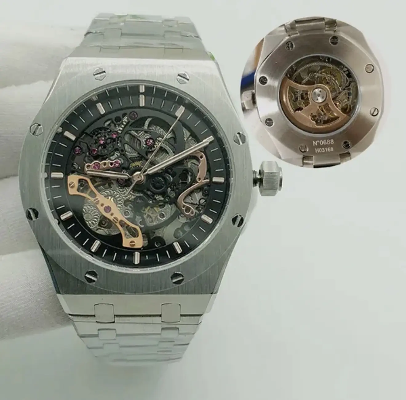 Men's 41mm Stainless Steel Luxury Business Watch, Waterproof Automatic Fashion Mechanical Watch with Luxury-Inspired Precision Traditional Design, Fashion Mechanical Watches, Luxury-Inspired Mechanical Watches