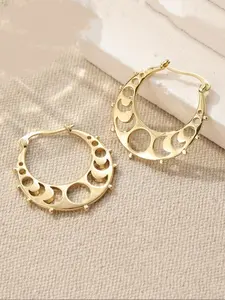 Elegant Hollow Lunar Eclipse High Quality Fashionable Earrings, Exquisite Jewelry Accessory for Women's Parties and Banquets, Stylish Gift for Her