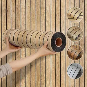 Thick 3D Slot Wallpaper Roll, Peel and Stick Wallpaper, Self-Adhesive Back, Waterproof & Easy Clean, Removable & Reusable, Ideal for Kitchen & Bathroom