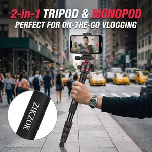 2-in-1 Pro Travel Tripod & Monopod w/ 360° Ball Head - Ultimate Creator Kit for TikTok & Vlogging