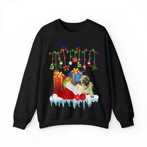 Pug Present Of My Christmas Dog Sweatshirt, Pug Ugly Christmas Sweater Shirt