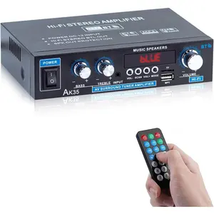 AK35  5.0 Stereo Amplifier, 2.0  Mini Audio Receiver, 30Wx2  HiFi Audio Amp with Bass/Treble Control for  Theater, TV, Speakers,