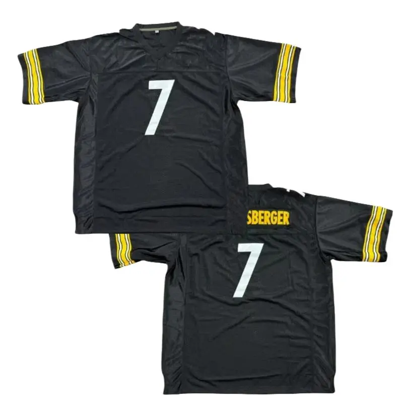 Ben Roethlisberger #7 Vintage Embroidered Football Jersey Retro Sports Style Oversized