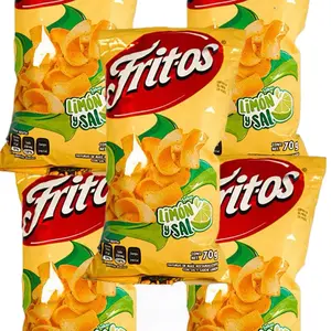 Fritos Limón y Sal Sabritas 5 bags of 65 grams crunchy lime and salt snack chips