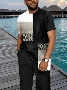 Fashionable new men's suits, fashion, sportswear, two-pieceT-shirts and casual pants, casual sportswear,European andAmerican style men's clothing, suitable forgiving to relativesMenswear Set Stylish Top