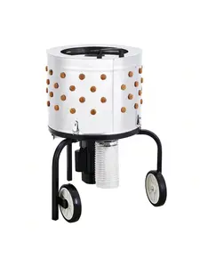 Electric Chicken Plucker Machine, Stainless Steel Poultry Processor With 106 Soft Fingers And 19" Drum, 550W Defeathering Equipment For Poultry Plucking, Simple Debris Collection