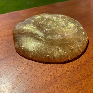 Mini Pot of Gold Clear Slime 2oz Container - Sparkly Gold Shimmer & Leaf Design for Stress Relief & Fun Playtime