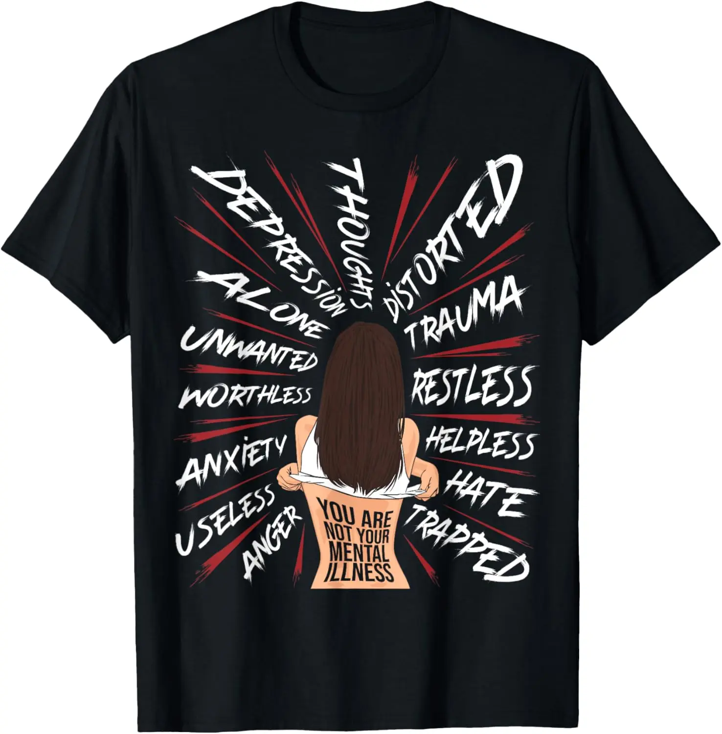 Cotton(pure) Mental Health Suicide Awareness Depression Uplifting Quotes T-Shirt