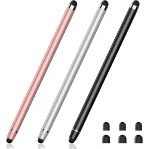 3 PCS Stylus Pen for Touchscreen,2-in-1 High Precision Stylus,Stylus Pen for iPad/iPhone/Android Tablets and Capacitive Touchscreens(Black/Silver/Rose Gold