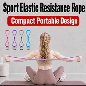 8-Character Resistance Band with Handles - Portable Sports & Outdoor Fitness Accessory for Sports Enthusiasts, Aiding Shoulder Opening & Back Shaping