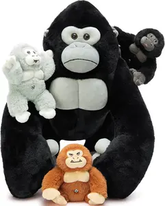 Tezituor Giant Gorilla Stuffed Animals - 19.6" Large Plush Gorilla with Babies, Baby Gifts,Soft and Cuddly Companion,Baby Shower Decorations,Animal Gift for Kids,Birthday Gift for Boys Girls,Christmas Gift