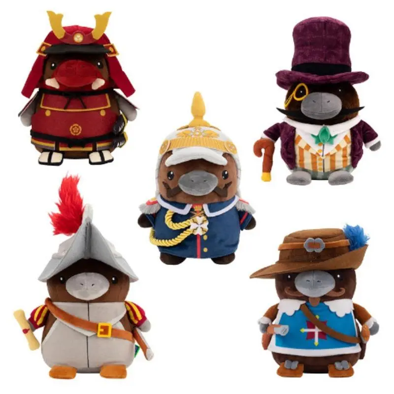 Hearts of Iron Kaiser Platypus Stuffed Toy - Samurai, Soldier, Merchant Themed Plushie, Unisex Cute Soft Kids Game Collectible Doll, Samurai Duck, Soldier Duck, Soft Plush