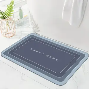 Silica Mud Bath Mat, Non-Slip Quick-Dry Absorbent Easy Clean, Rubber Bottom, Ideal for Shower Room Laundry Kitchen, Home Goods