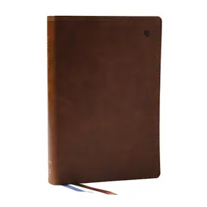 NET Bible, Large Print Thinline with Cross References, Brown Leathersoft, Comfort Print, (Thumb Indexed)[Leatherbound Book]