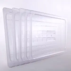 Hakka 6-Pcs Food Pan Lid Full Size Clear Polycarbonate Hotel Pan Cover with handle