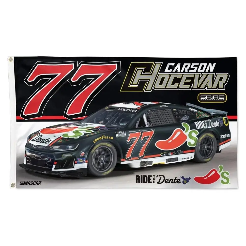 Carson Hocevar # 77 Chili's Nascar Car Racing 3x5 FT Flag Wall Home Great Banner Carson Hocevar # 77 Chili's Nascar Car Racing 3x5 FT Flag Wall Home Great Banner