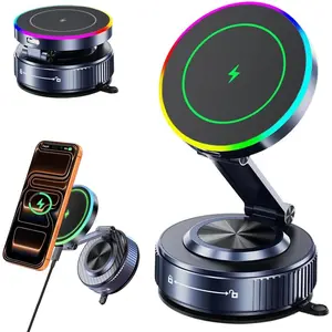 for MagSafe Car Mount Charger[15W Wireless Fast Charging], Car Vacuum Magnetic Phone Holder[120LBS Ultra Suction Cup & 3000gf Magnet ], Adjustable Suction Phone Mount for Your Car for iPhone 17-12,cars accessories
