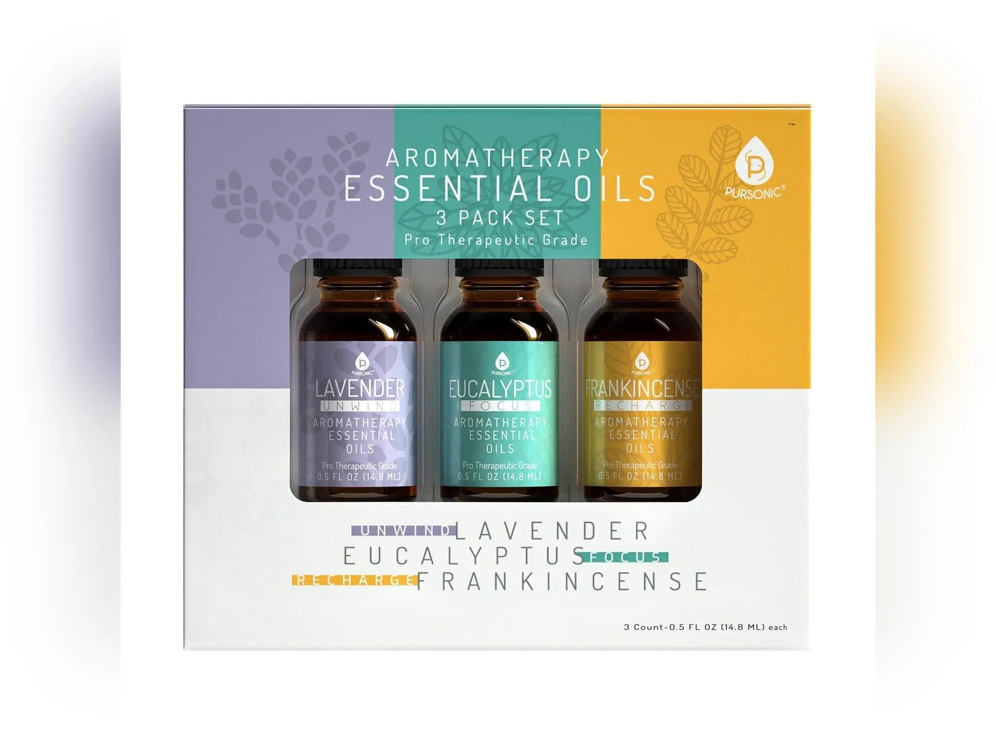 3 Pack Aromatherapy Essential oils (Lavender, Eucalyptus, Frankincense)