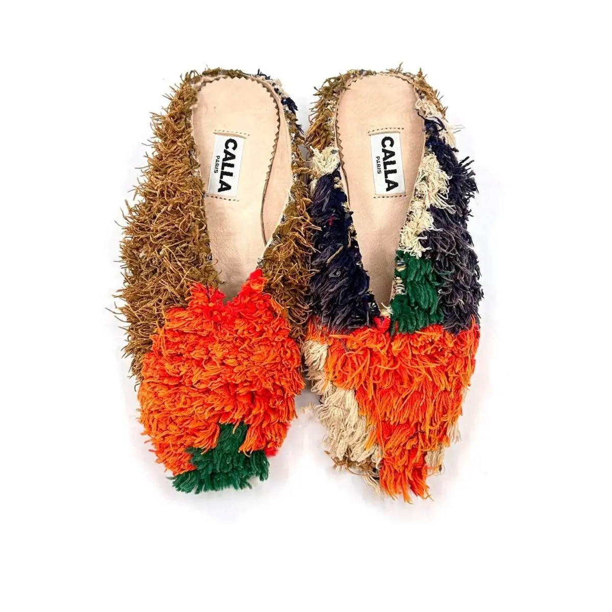 Aili Babouche “Siili” Mules In Colors Bright Orange, Peat, Emerald, Purple (Size 37)