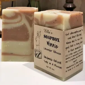 Winnie - Lavender Hibiscus 5oz Soap Bar Made with All Organic, Vegan, and Natural Ingredients Antibacterial Moisturizing Body Care Soothing skin