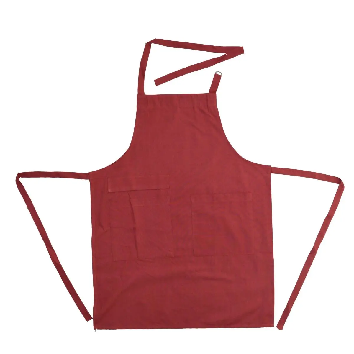 Dunroven House RK104A-R Cotton Kitchen Adult Apron - Solid Red, 34"(L) x 28"(W), Band, With Pocket, Plain Design