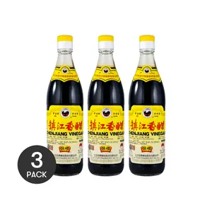 3 Pack Chinese Chinkiang Black Vinegar 18.6 oz Each - Zhen Jiang Xiang Cu for Dumplings & Cooking