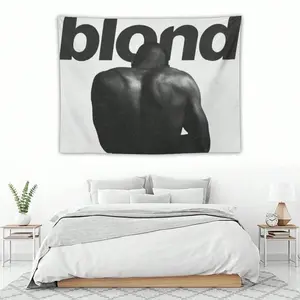 Frank Ocean "Blonde" Black & White Tapestry Wall Mural 3x5 FT - Polyester Alternative R&B Fan Art Wall Hanging for Bedroom Decor, Minimalist Aesthetic Banner