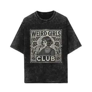 Washed T-shirt, Weird Girl's Shirt, Fashionable Gothic Pattern T-shirt, Retro Alt Girl T-shirt, Weird Core Witch Aesthetic Clothing, Black Hoodie Front, Black Sports Shirt Front, TikTok Store Discount, Summer Clothing