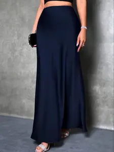 Elegant Satin Fitted Midi Skirt for Women, Versatile Casual Wear, Perfect for Daily & Parties, Stylish Ladies' Fashion