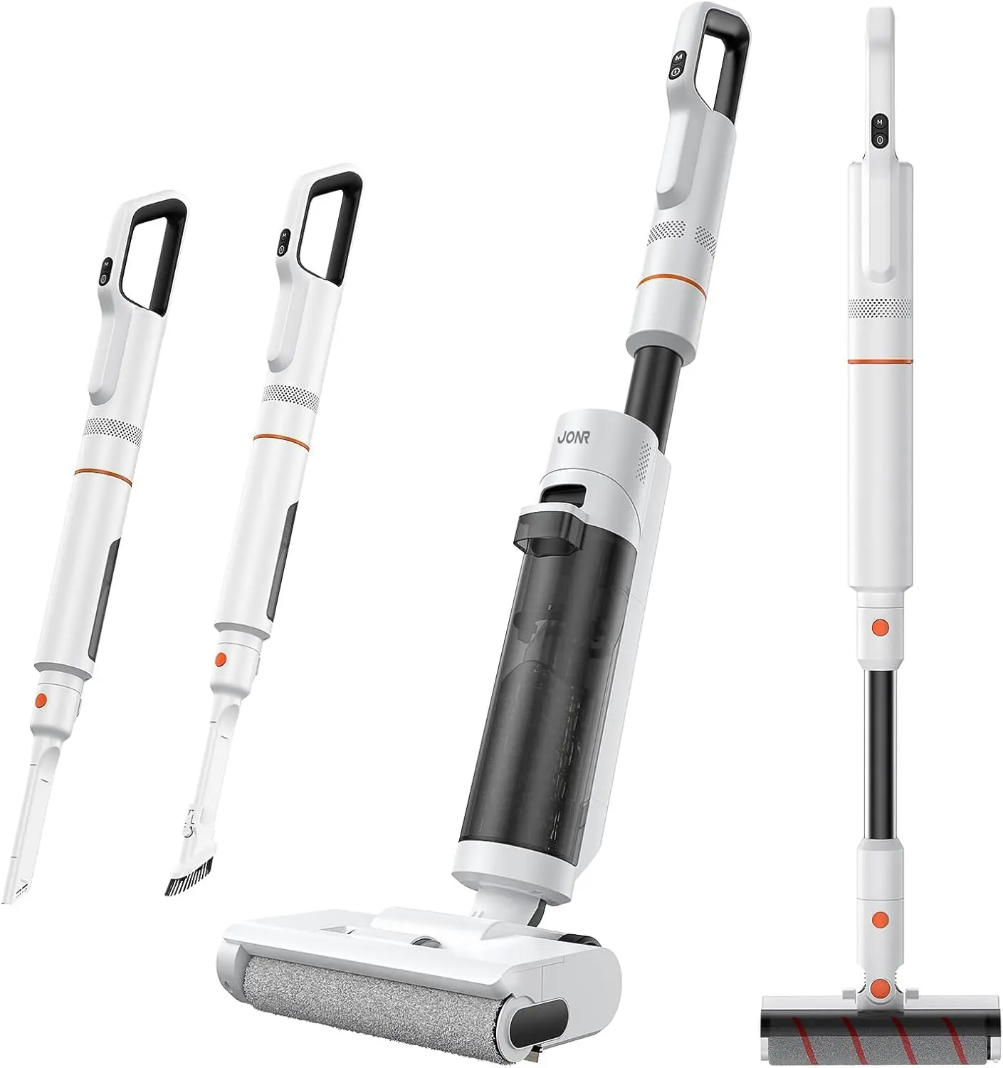 JONR ED20 Pro 4-in-1 Wet Dry Vacuum Cleaner Cordless,17000 Pa Vacuum Suction Power, Self-Cleaning and Automatic Drying with One Click, Intelligent Voice Reminder