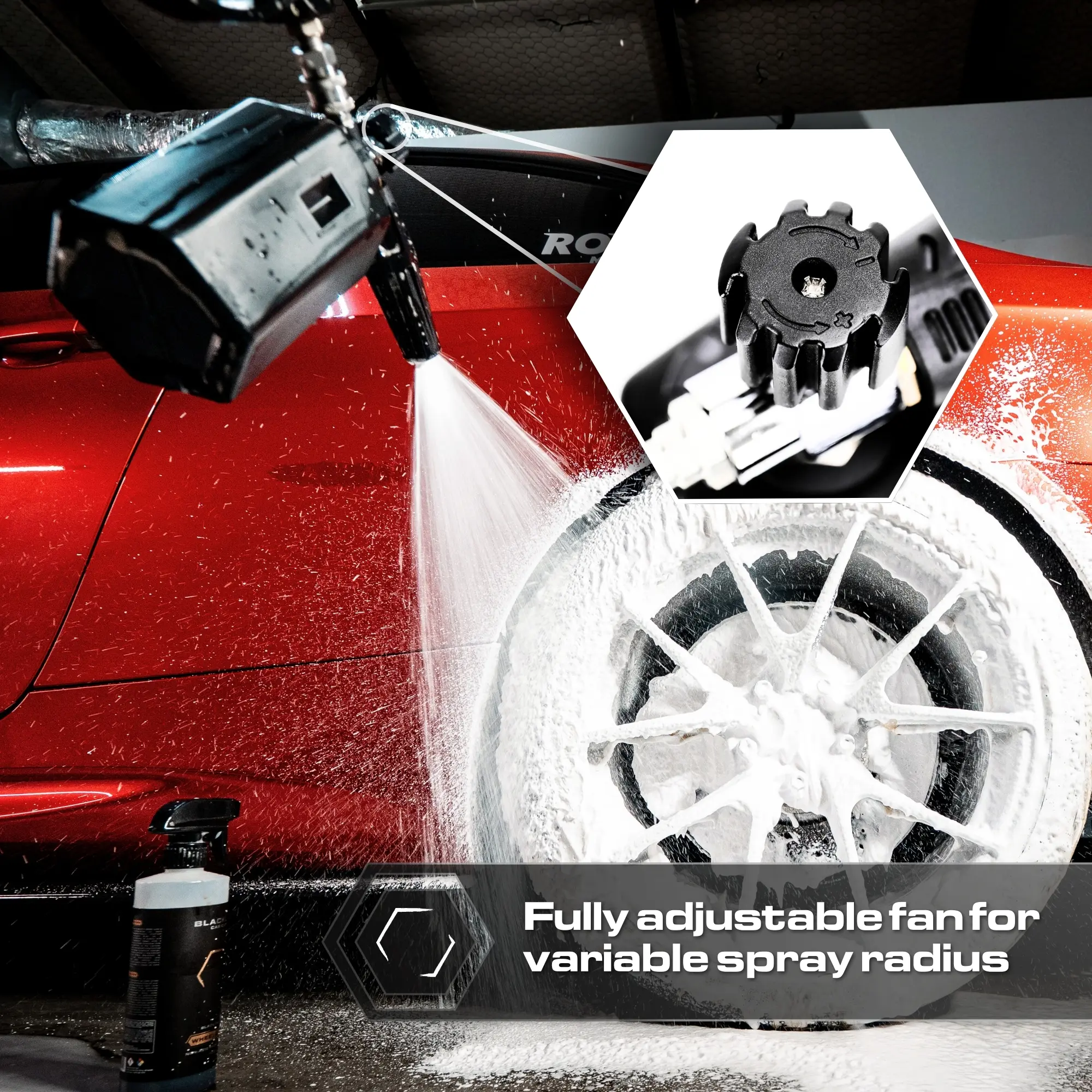 BLACKLINE Foam Cannon 2.0 – High-Performance Foam Cannon with 1000ml Capacity, Thick Shaving Cream-Like Foam, and 1/4" Quick Connect