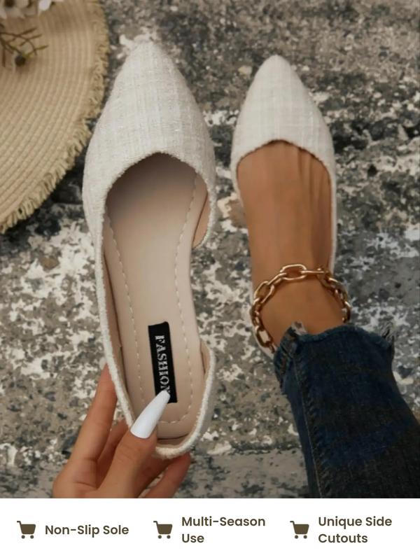 Women's Solid Color Pointed Toe Flat Shoes, Fashionable Slip on Shoes for Daily Wear, Lightweight Breathable Comfortable Shoes for Women & Girls, Running, Flats Shoes Women