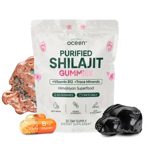 Organics Ocean Shilajit for Men and Women - Shilajit Supplement with Vitamin B12, Chromium and Selenium for Age-Defying, Energy, Hormone Support - Pumpkin Cocoa Flavor - 60 Gummies