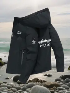 Men's Hooded Outdoor Jacket, Hilux Personalized Print, Multi-Color Sports Function, Casual Slim-Fitting, Breathable Durable, All Seasons