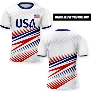 Custom USA Soccer Jersey for Men Women Shirt, Personalized Team Name Number Logo National Soccer Jersey