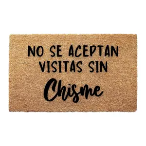 No Se Aceptan Visitas Sin Chisme Doormat, Spanish Doormat, Funny Doormat, Home Decor, Housewarming Gift, Felpudo, Tapete