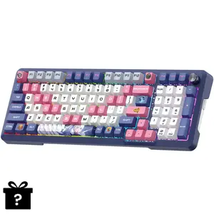 Risophy Wireless ACGN Mechanical Keyboard, 98 Keys RGB Gasket Tri-mode connection Keyboard , Hot-Swap Socket, PBT Keycaps/Knob Control  Keyboard