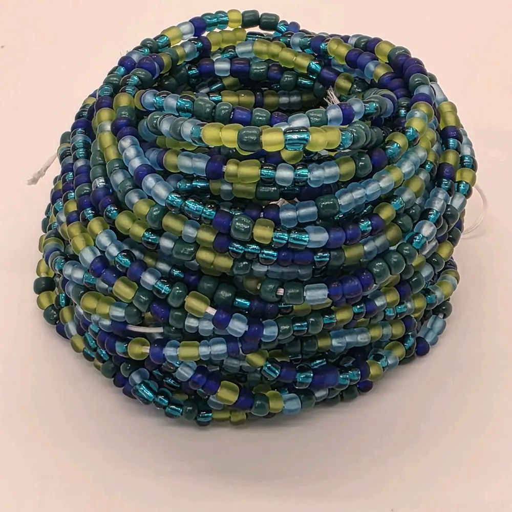 Blue and Green multi waist beads(tie in 50 inch) Blue and Green multi waist beads(tie in 50 inch)