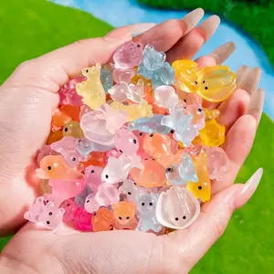 30pcs/50pcs  Themed Resin Animals, Multicolor Cute Animal Figures Suitable for Party Favors, for Halloween, Easter, Christmas Decorations & Treats, Resin, Diy Ornament
