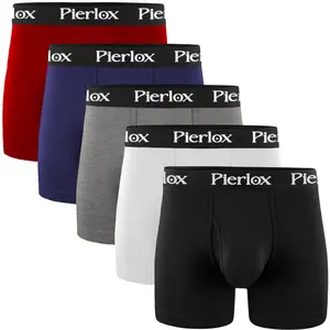 Pierlox-mens-boxer-brief-multicolor-5pack-cotton-Spandex Breathable underwear underwear boxer