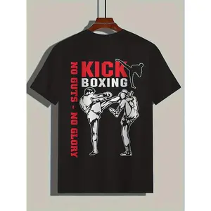 Kickboxing Fighter Graphic T Shirt Unisex Streetwear Tee Soft Cotton Casual Workout Gym Training Top Trendy Gift