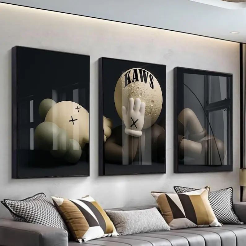 Poster Set of 3: Hypebeast Wall Art and Minimalist Graffiti Decor Unframed