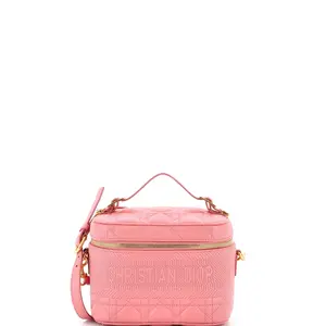 Pre-owned Dior material Messenger Bags Christian DiorTravel Convertible Vanity Case Cannage Quilt Lambskin Small by Rebag